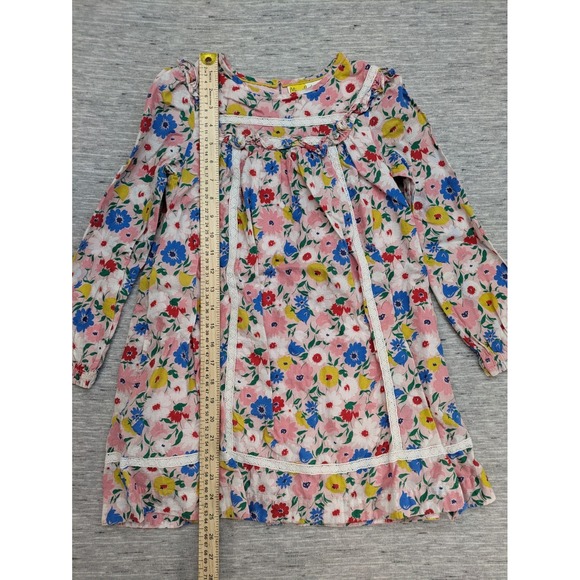 Mini Boden Floral Peasant Dress Girls 6-7 Long Sleeve Lightweight Boho Fairy - Picture 2 of 10